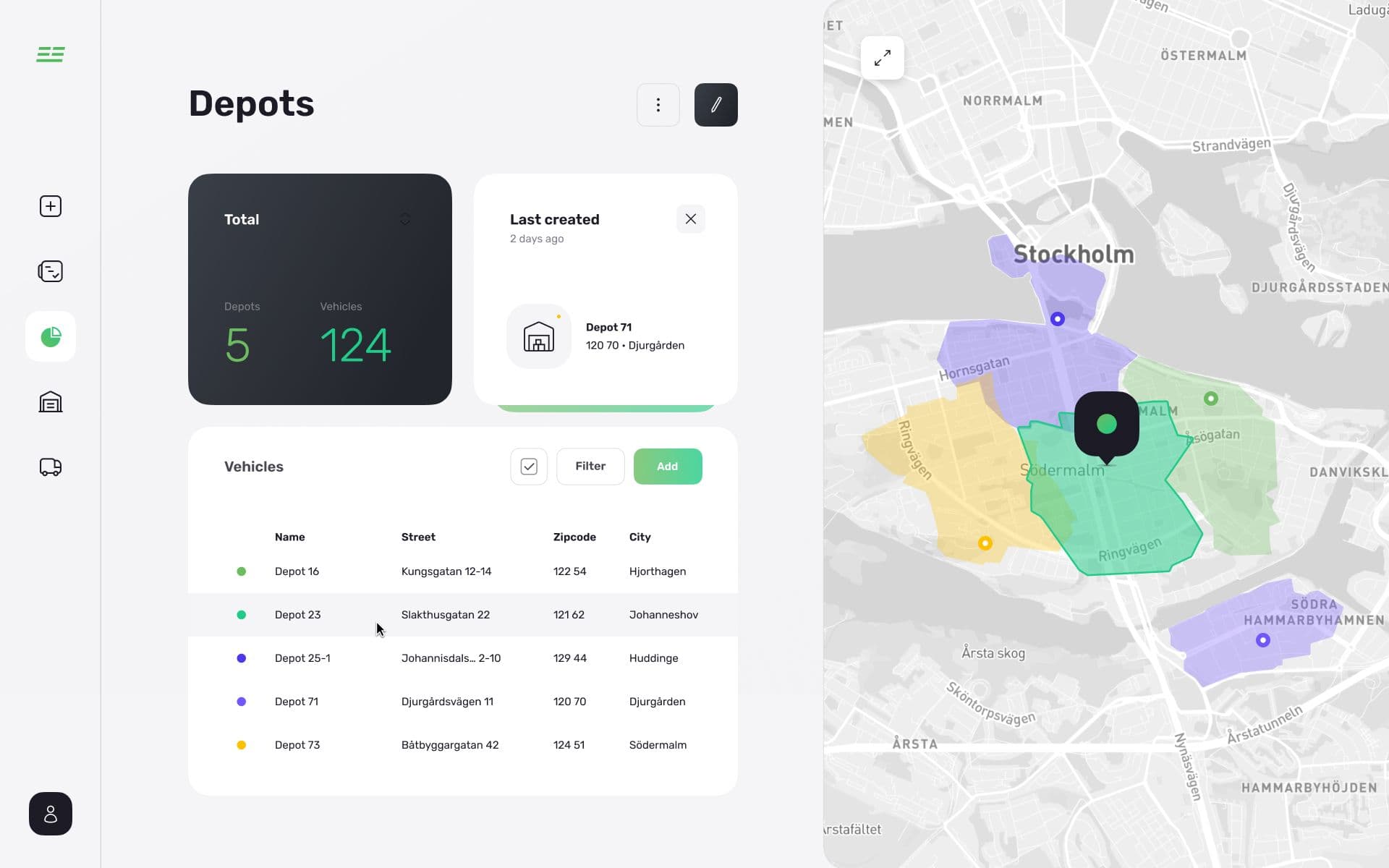 a screenshot of a dashboard showing a map of a city